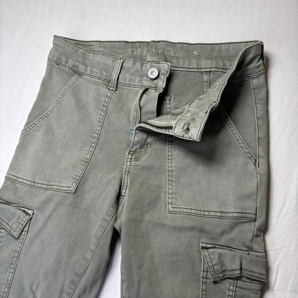 American Eagle Outfitters Denim - American Eagle Cargo Jeggings Womens 12 32x28 Green Next Level Stretch Hi Rise